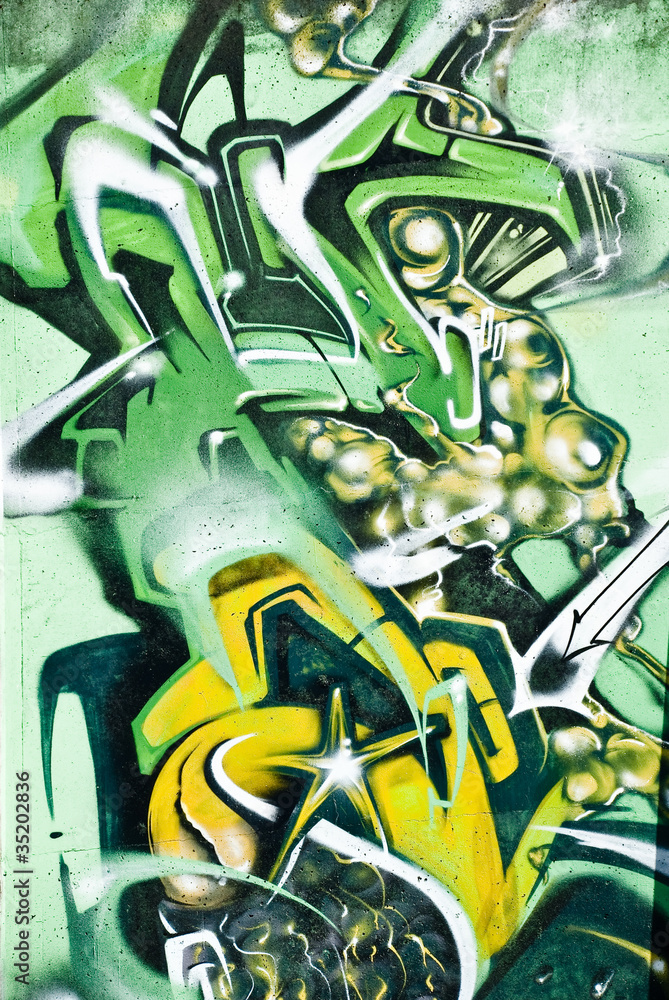 Obraz Tryptyk Abstract Graffiti detail on