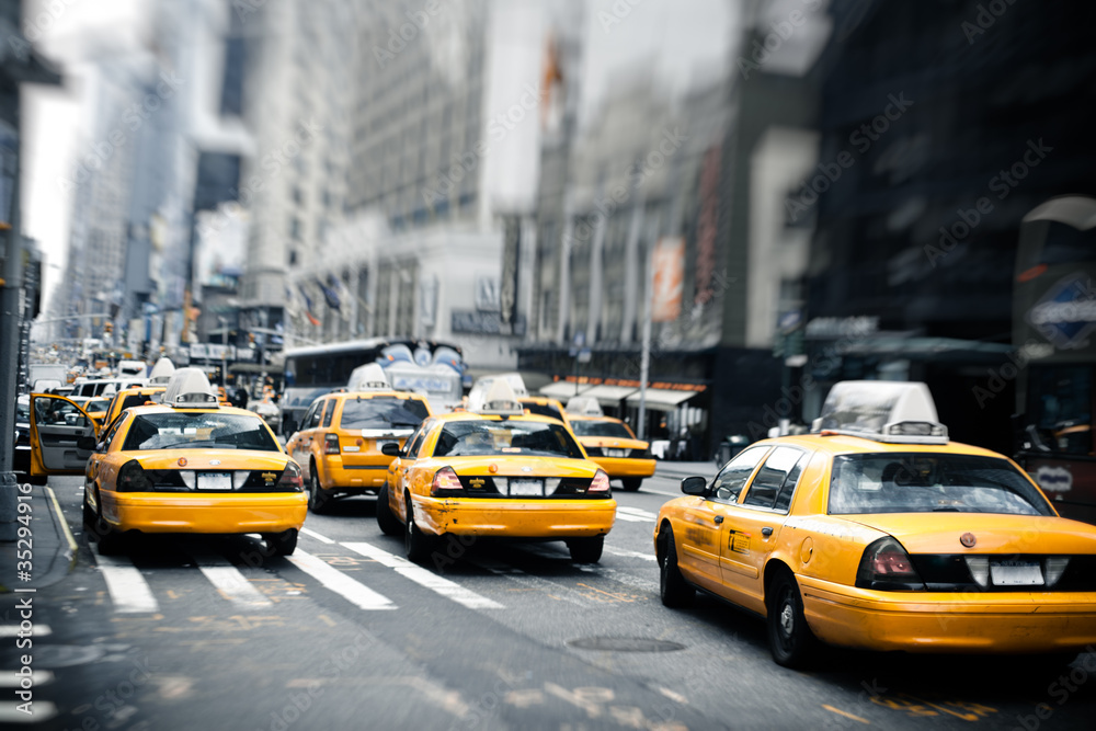 Obraz Pentaptyk New York taxis