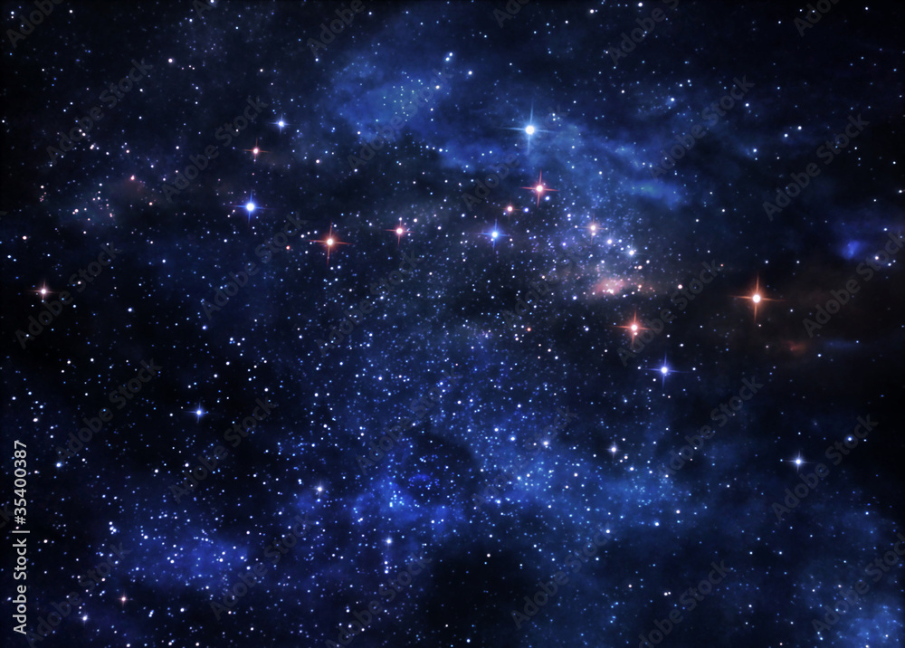 Obraz Pentaptyk Deep space nebulae