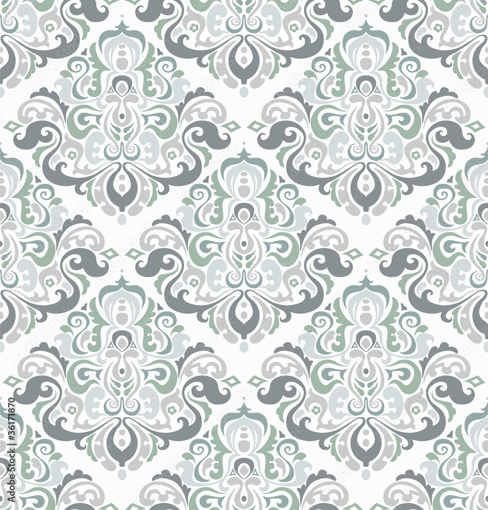 Obraz Tryptyk seamless wallpaper with floral