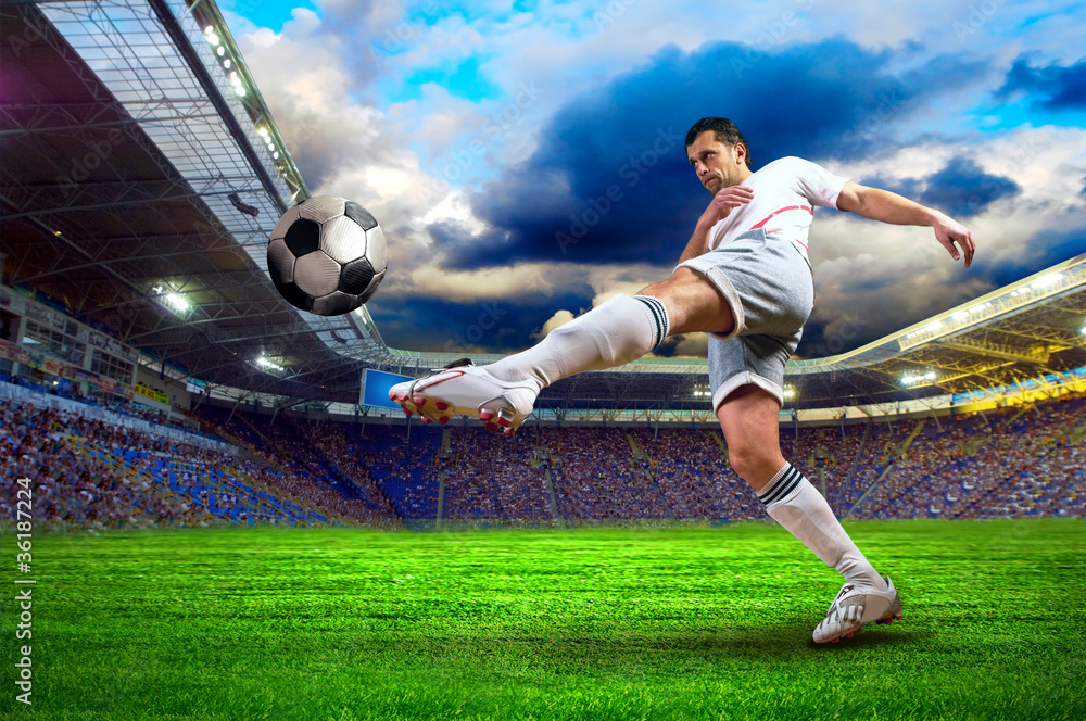 Obraz Kwadryptyk Football player on field of