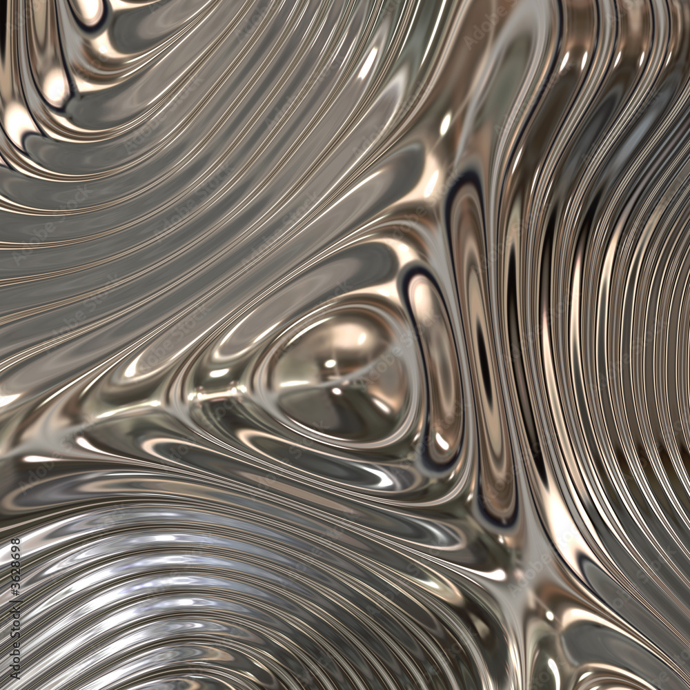Obraz Tryptyk Texture of metal, Chrome