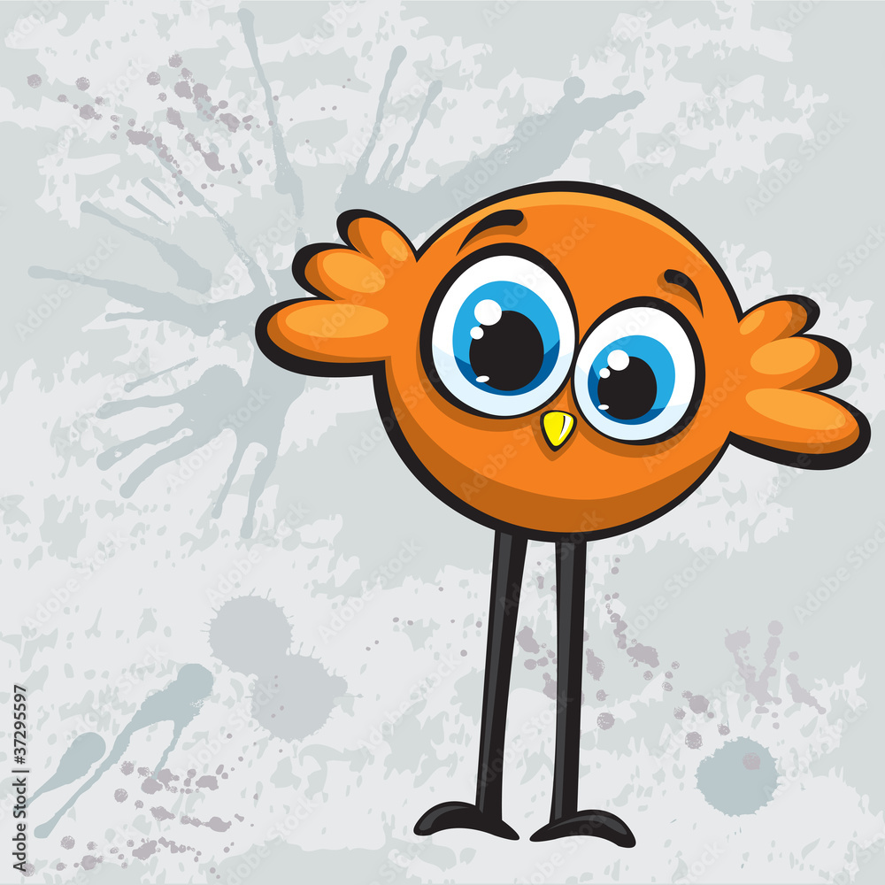 Obraz Tryptyk Cartoon bird