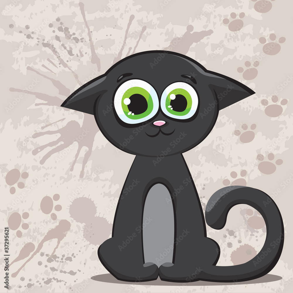 Obraz Tryptyk Cartoon cat