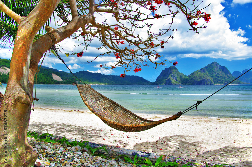 Obraz Kwadryptyk tropical relax