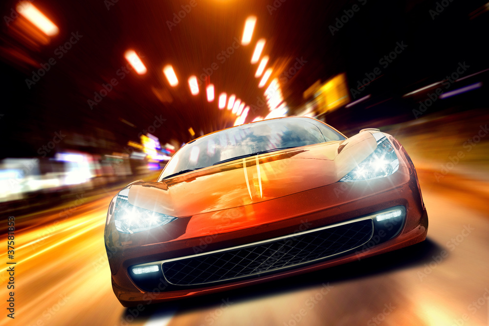 Obraz Tryptyk Fast Sportscar