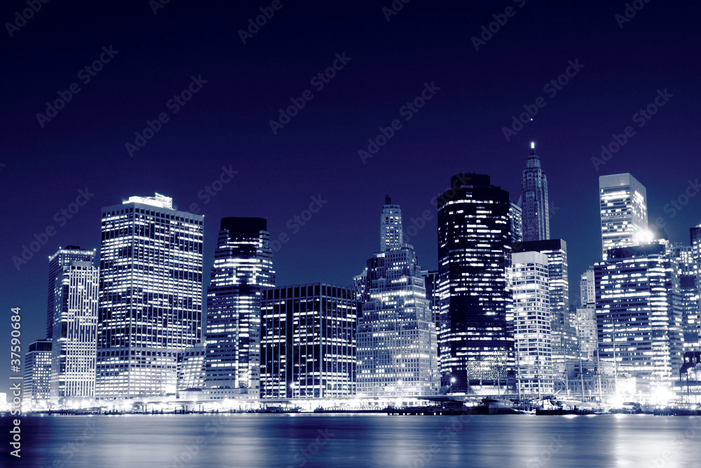 Obraz Tryptyk Lower Manhattan Skyline At