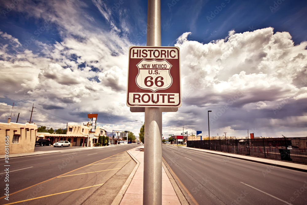 Obraz Dyptyk Historic route 66 route sign