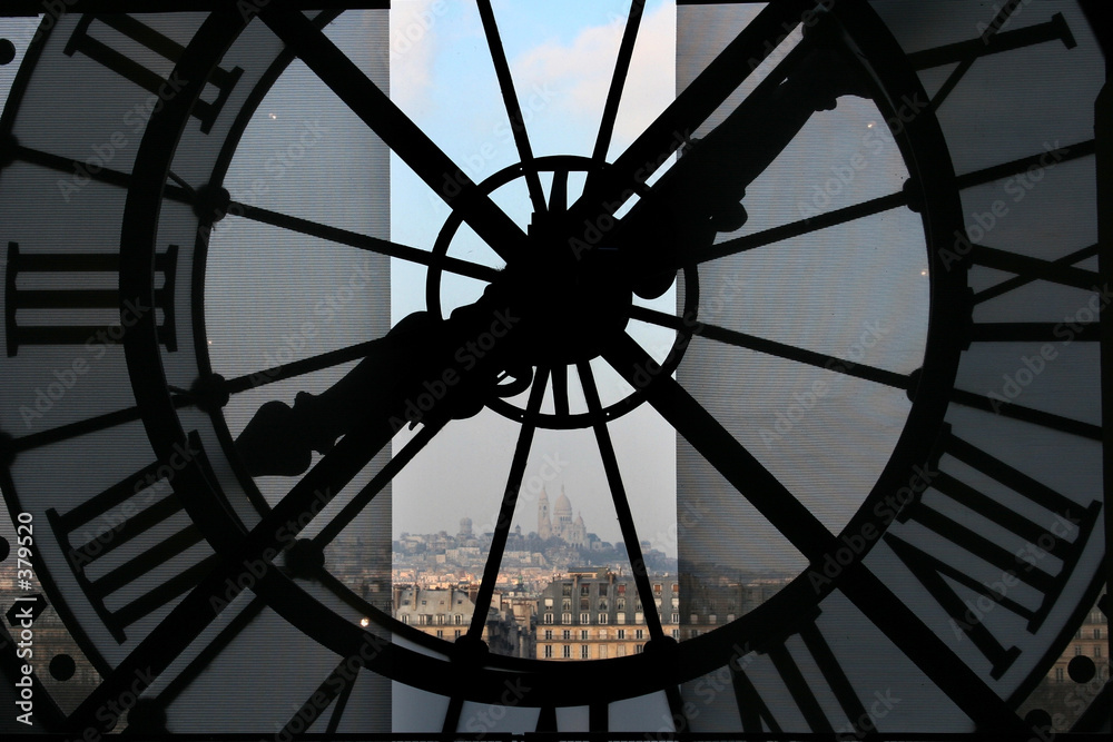 Obraz Kwadryptyk clock at the orsay museum