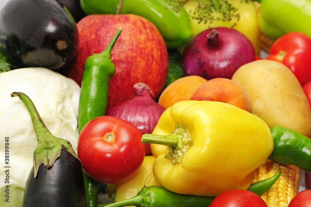 Obraz Pentaptyk vegetables and fruit