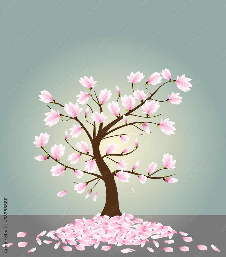 Obraz Pentaptyk Magnolia tree