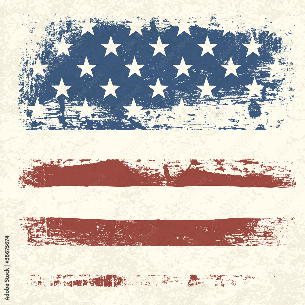Fototapeta American flag vintage textured