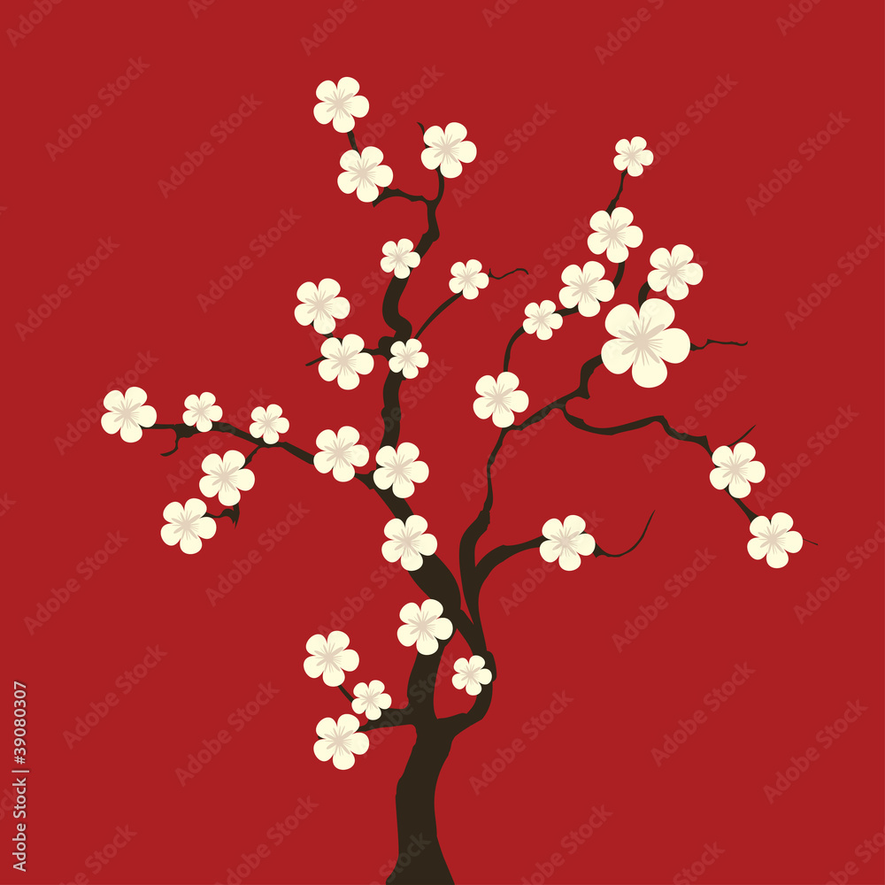 Obraz Pentaptyk blossom cherry