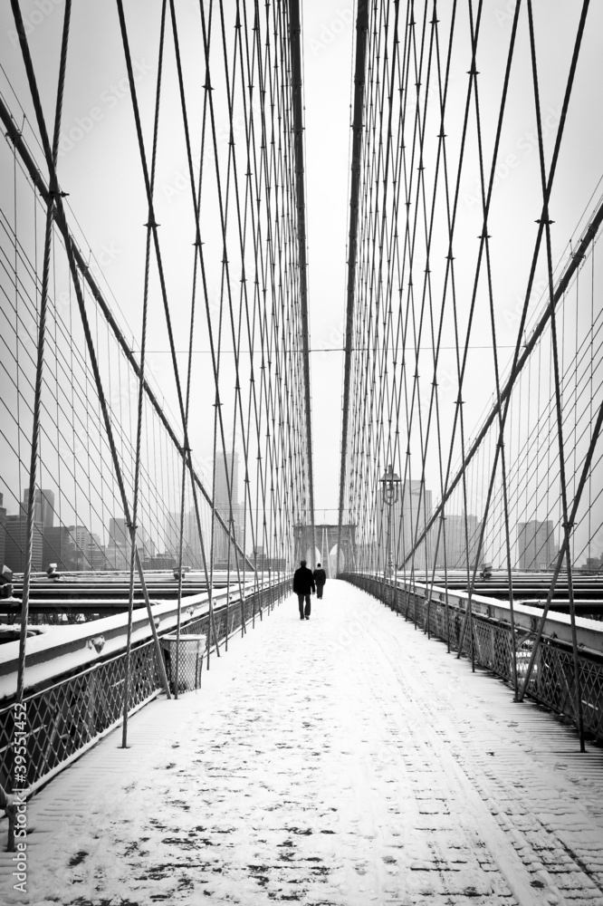 Obraz Tryptyk Brooklyn Bridge - bianco e