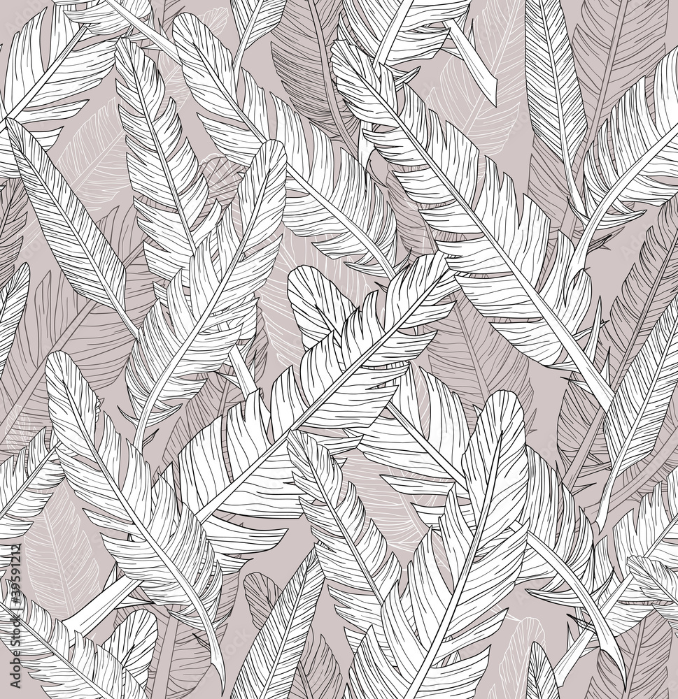 Obraz Tryptyk Abstract feathers pattern.