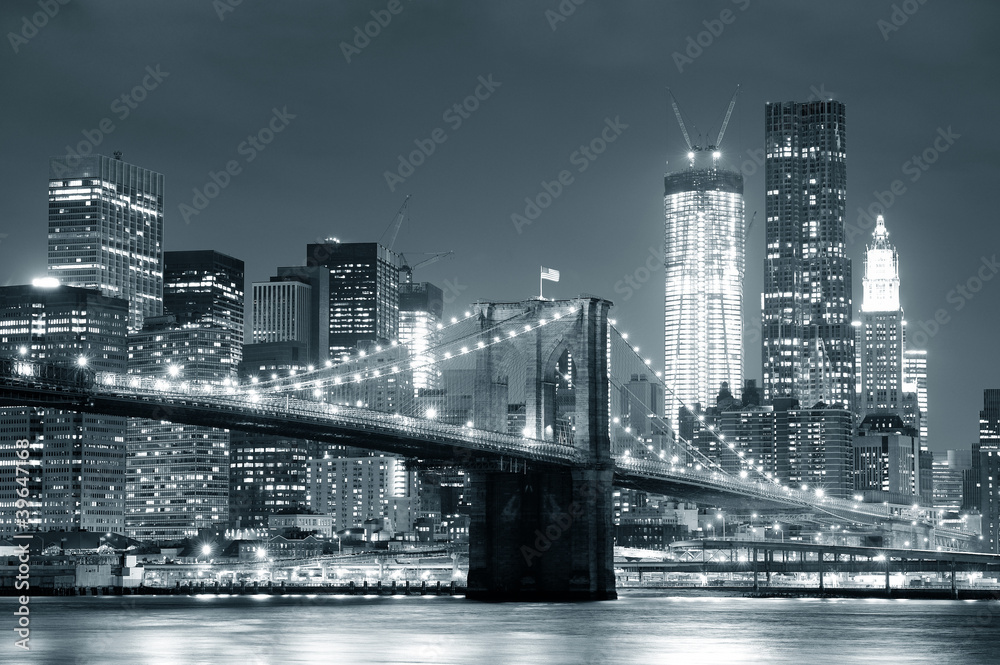 Obraz Pentaptyk New York City Brooklyn Bridge