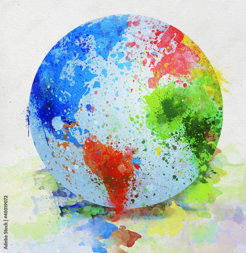 Fototapeta globe painting