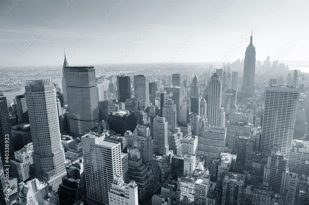 Fototapeta New York City skyline black