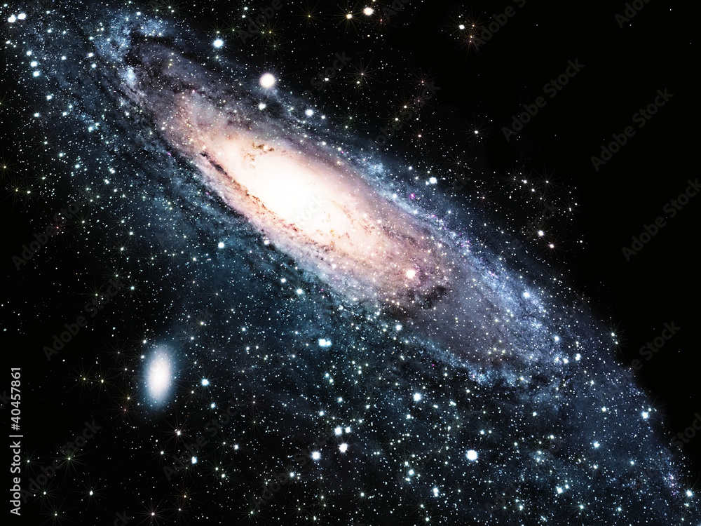 Obraz Kwadryptyk a spiral galaxy in the