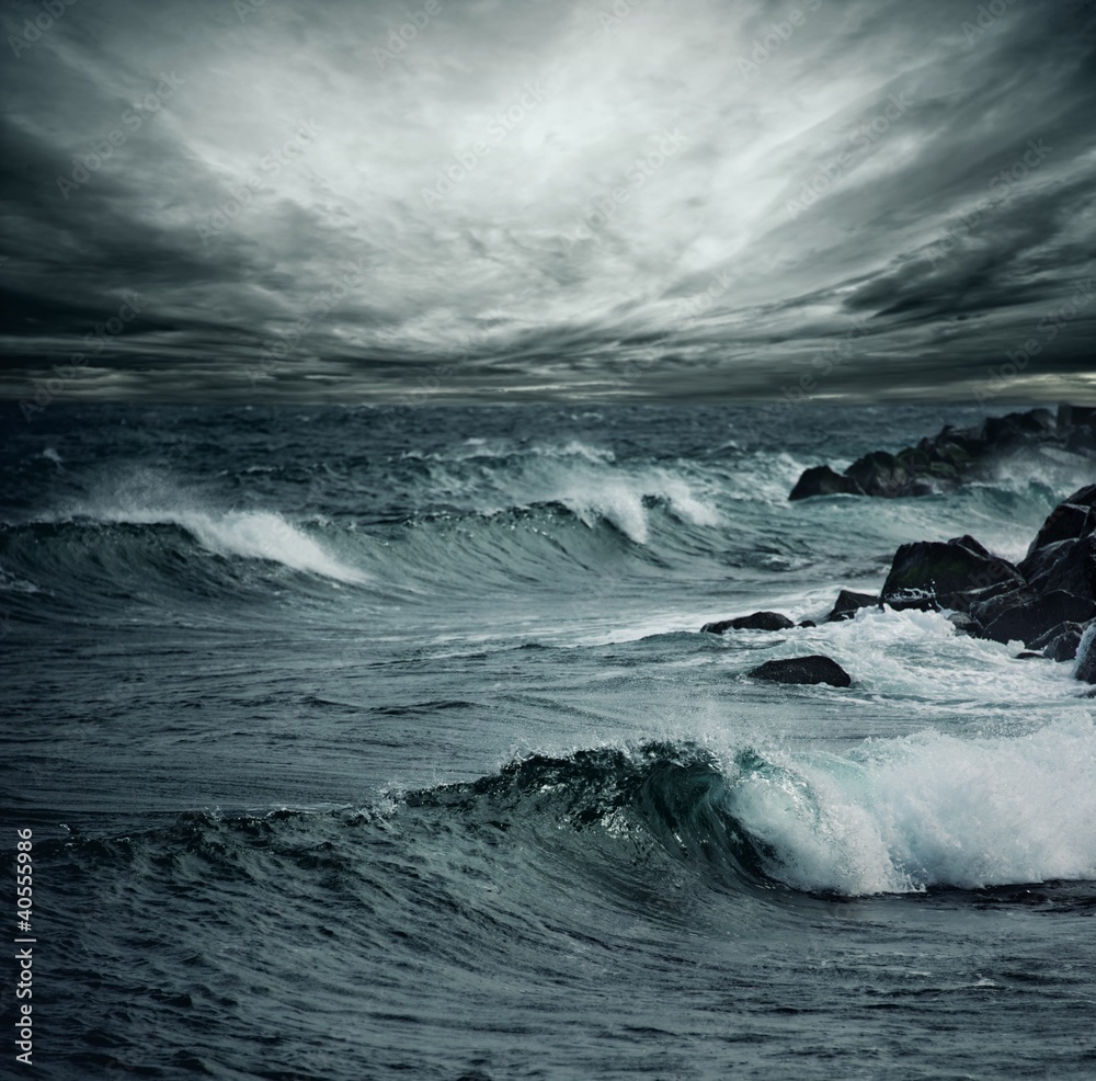 Obraz Pentaptyk Ocean storm