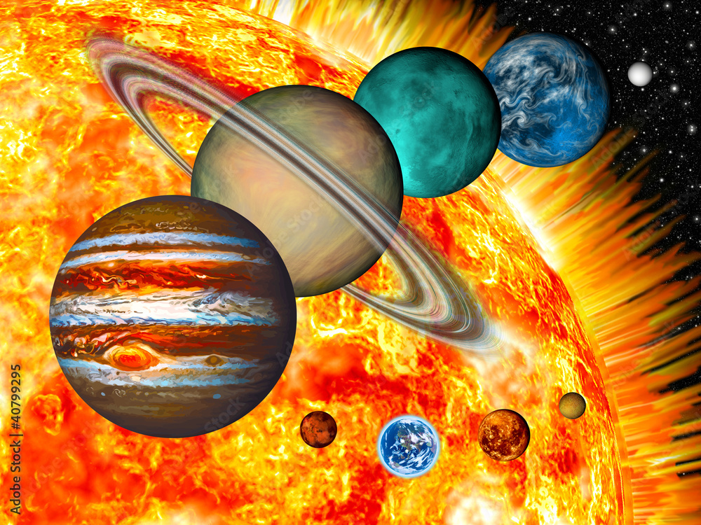Obraz Dyptyk Solar System: the comparative