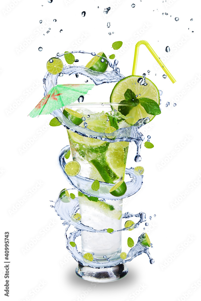 Fototapeta Fresh mojito drink with splash