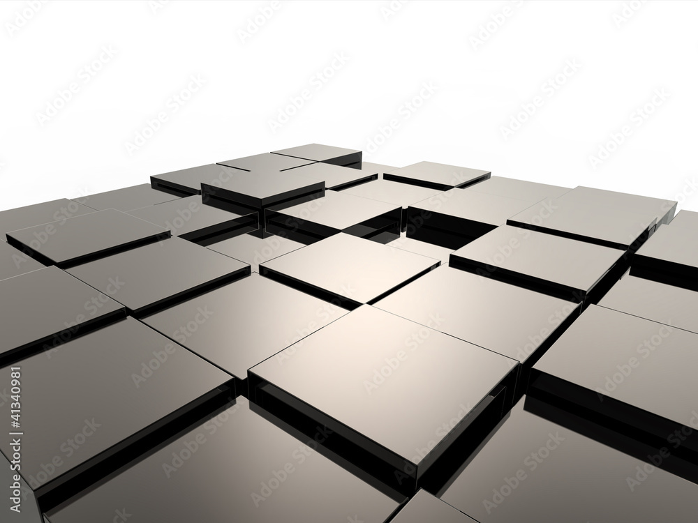 Fototapeta 3d abstract black cubic