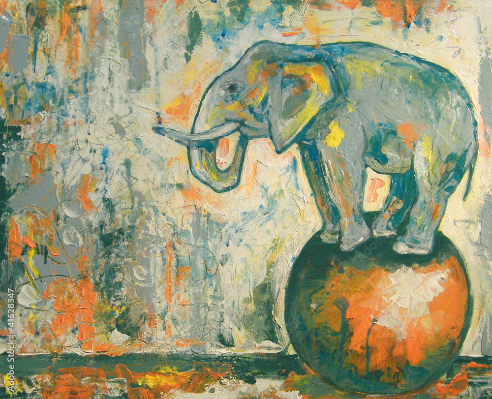 Obraz Tryptyk Elefant