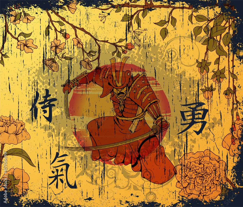 Obraz Tryptyk japanese background