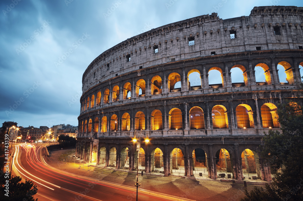 Fototapeta Coliseum at night. Rome -