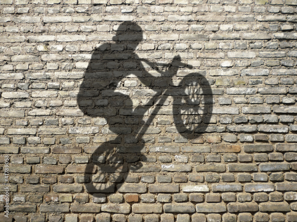 Obraz Pentaptyk ombre de d'homme en BMX sur