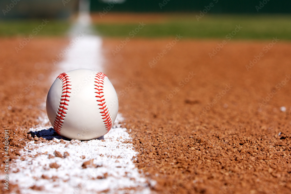 Obraz Tryptyk Baseball on the Infield Chalk
