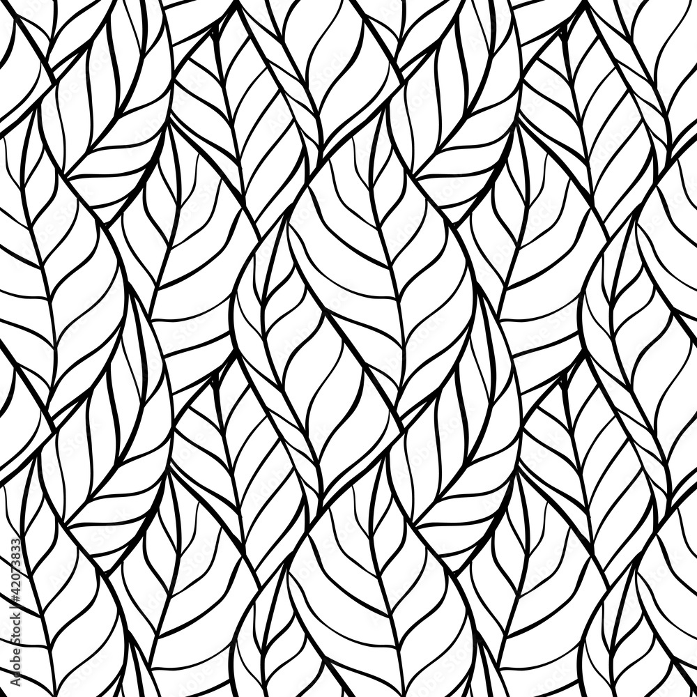 Obraz Kwadryptyk Vector illustration of leaves.