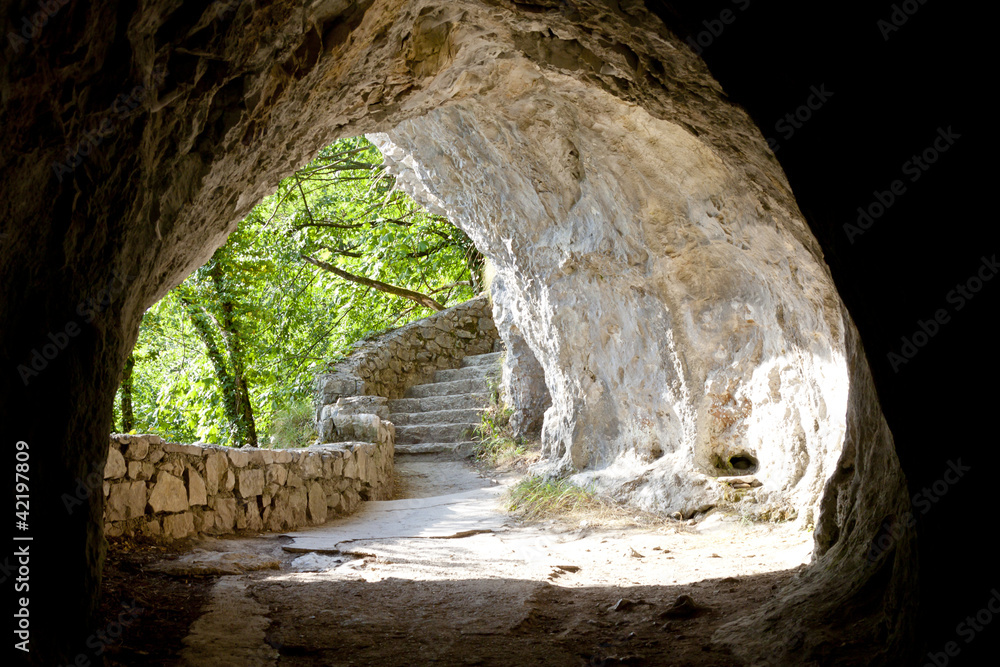 Fototapeta Tunnel in Plitvice lakes -