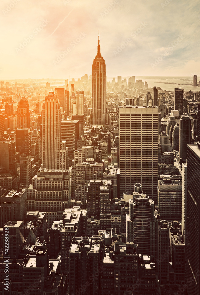 Obraz Pentaptyk Sunset in Manhattan