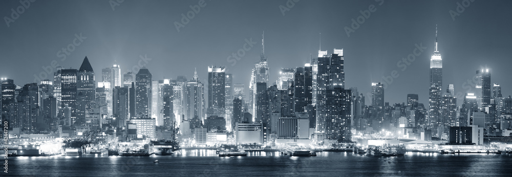 Obraz Pentaptyk New York City Manhattan black