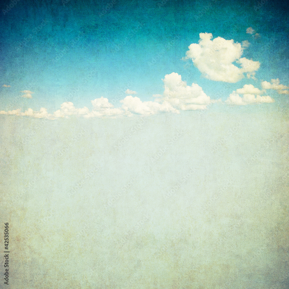Obraz Pentaptyk retro image of cloudy sky