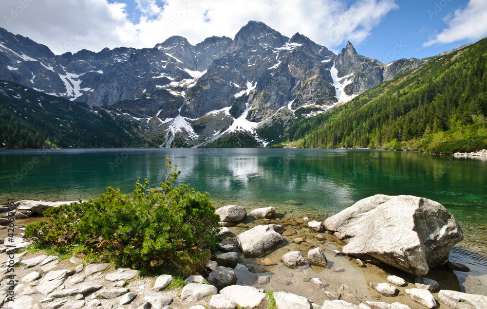 Obraz Kwadryptyk Morskie Oko lake in Tatra