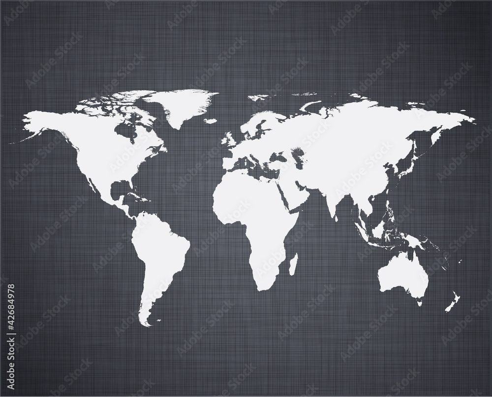 Obraz Pentaptyk White world map.