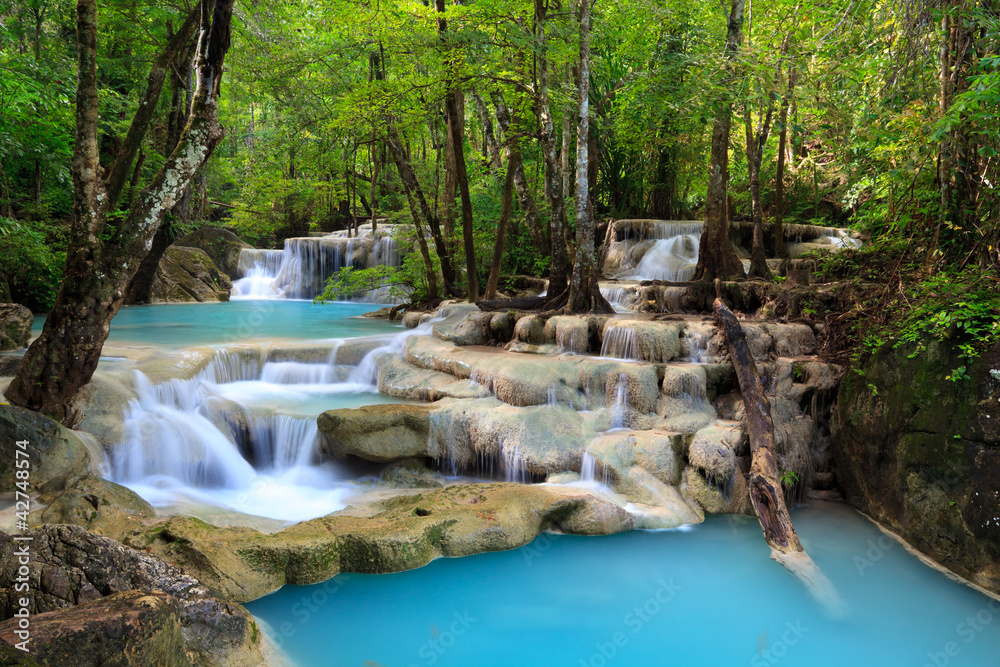 Obraz Tryptyk Erawan Waterfall,