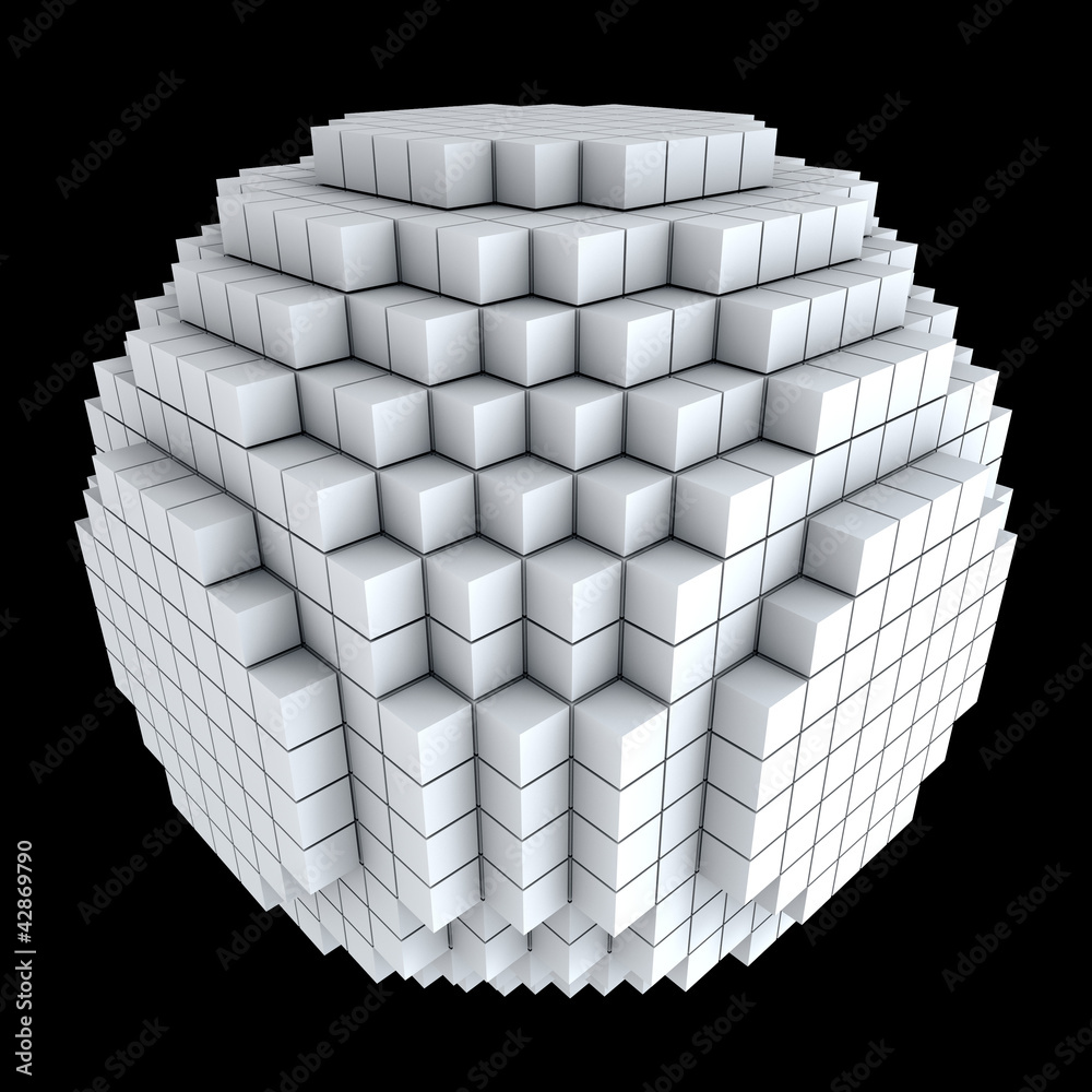 Obraz Pentaptyk 3D sphere made of cubes