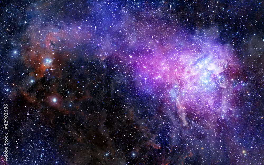 Obraz Kwadryptyk nebula gas cloud in deep outer