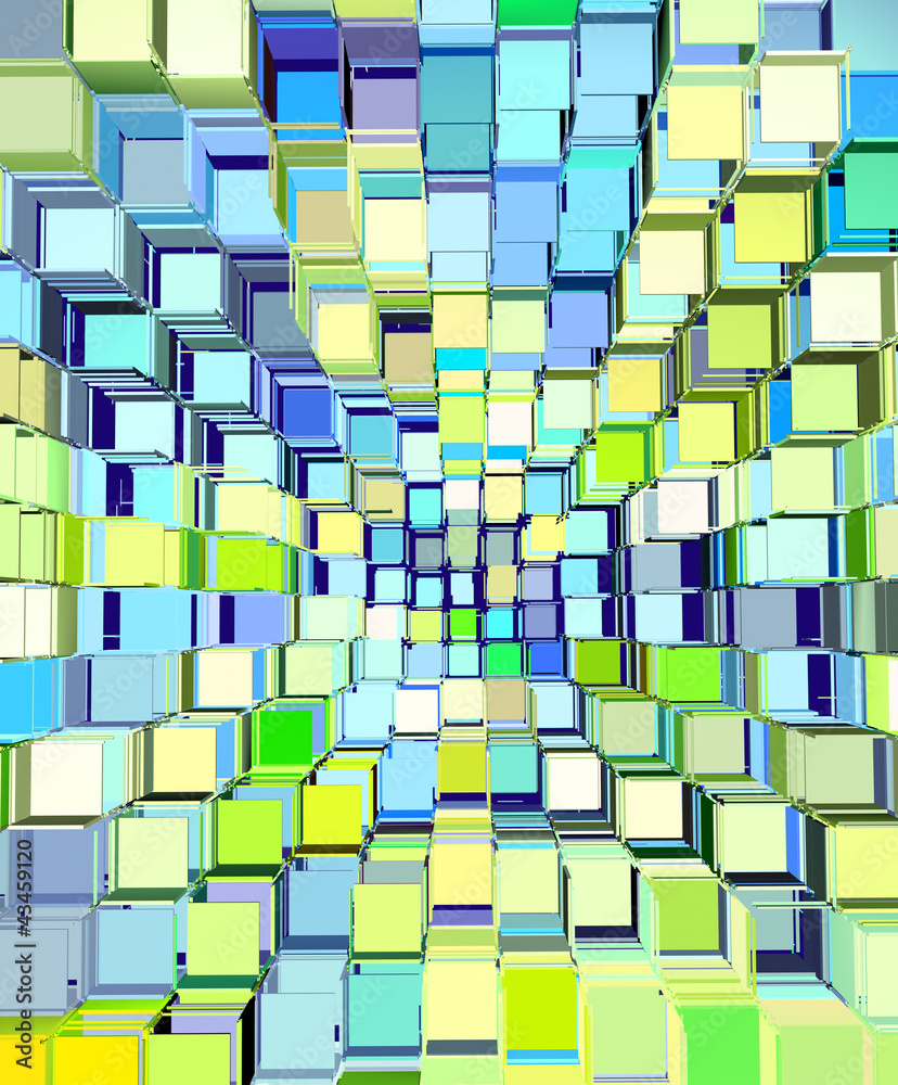 Obraz Tryptyk 3d abstract fragmented pattern