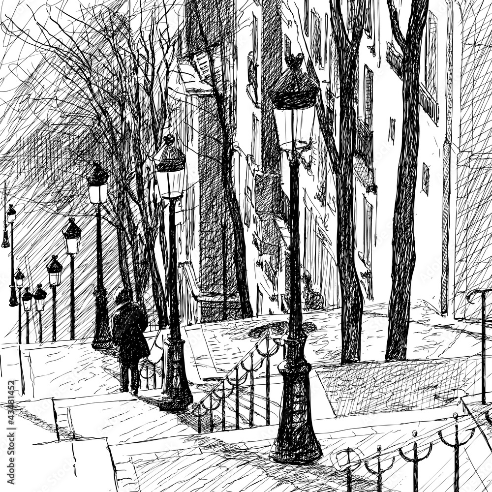 Obraz Tryptyk Montmartre in Paris