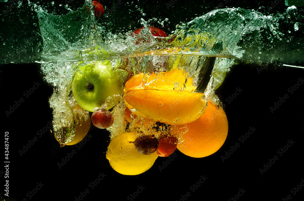 Fototapeta Fruit and vegetables splash