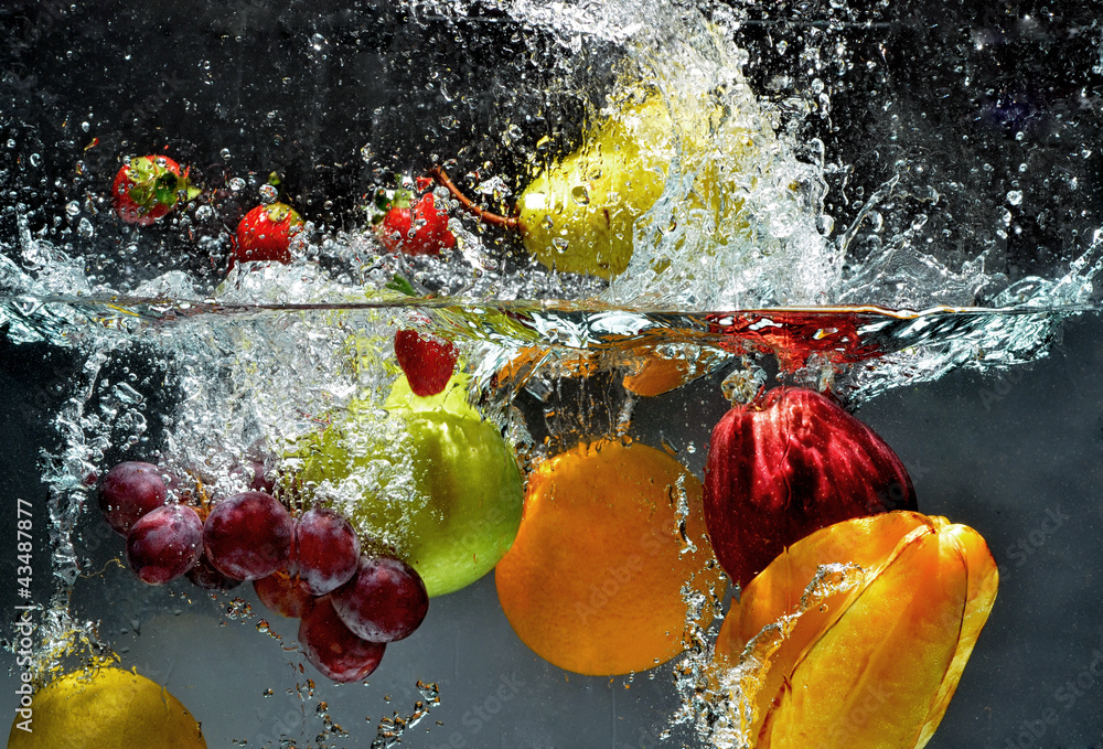 Obraz Pentaptyk Fruit and vegetables splash