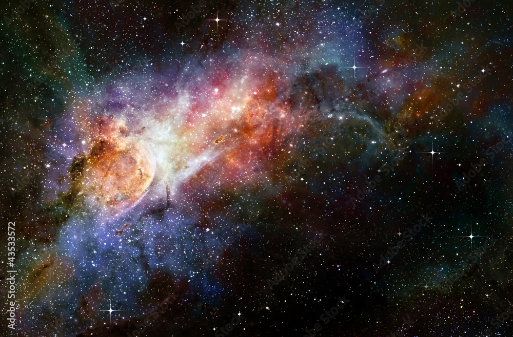 Obraz Pentaptyk starry deep outer space nebual