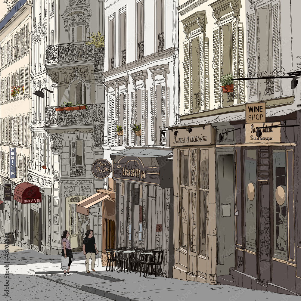 Obraz Tryptyk Street in Montmartre