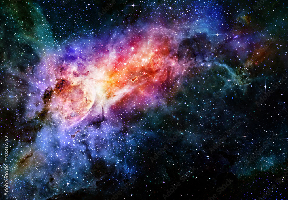 Obraz Tryptyk starry deep outer space nebula