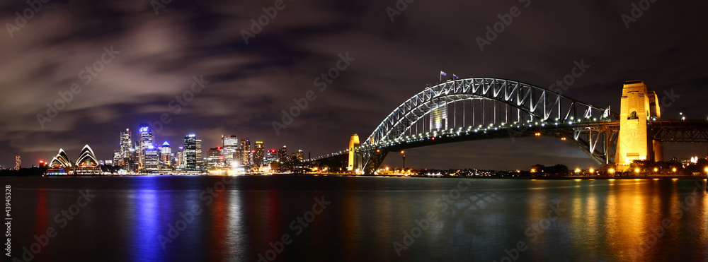 Obraz Tryptyk City at night (Sydney,